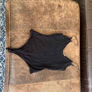 Black, spaghetti strap bodysuit, good condition.